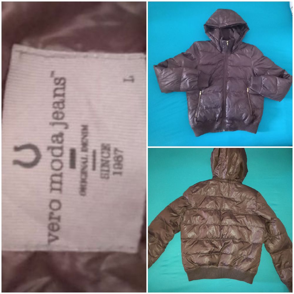 un blouson marron marque vero moda jeans 