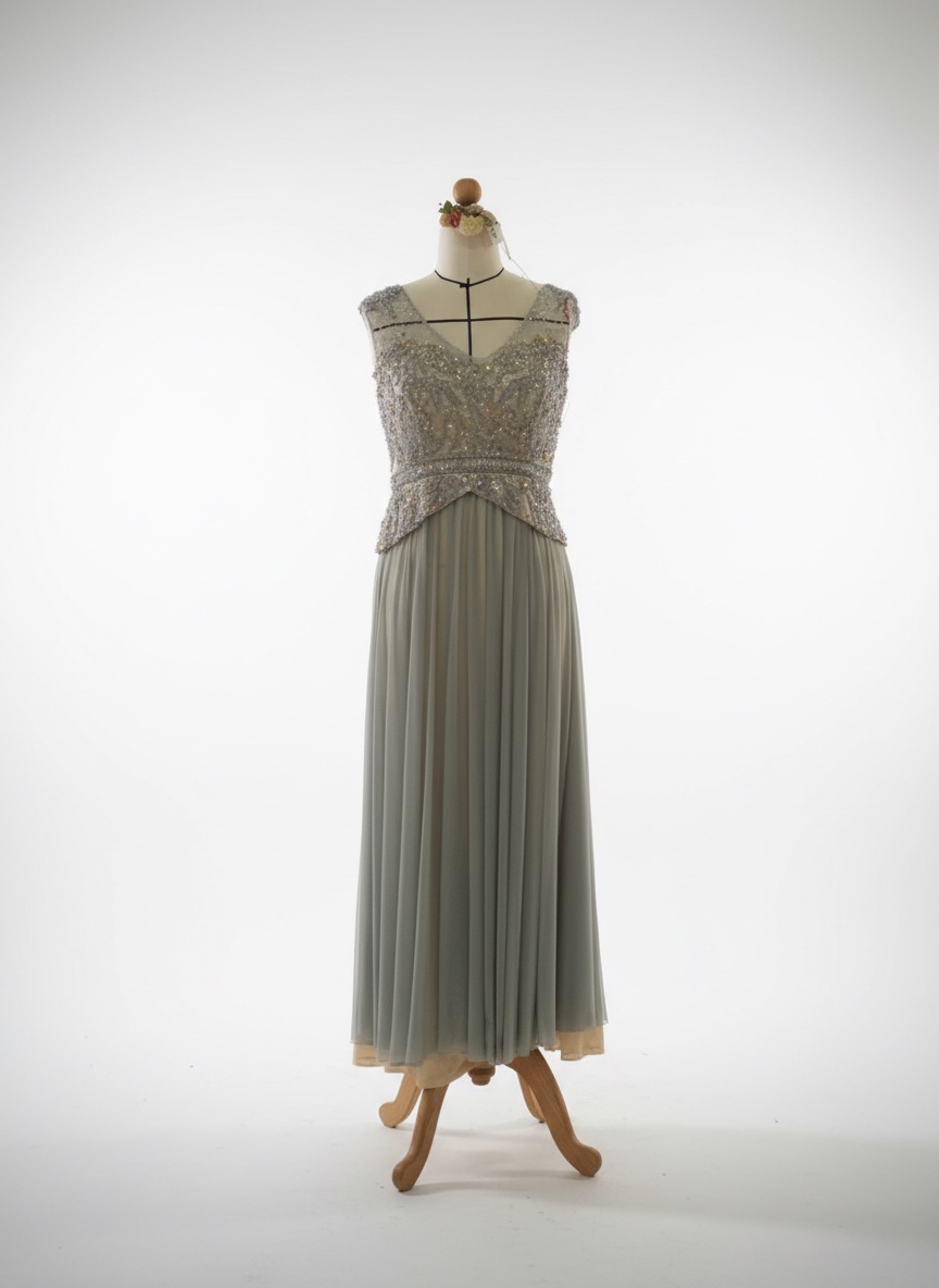 Robe soirée haut brodé schwarofski