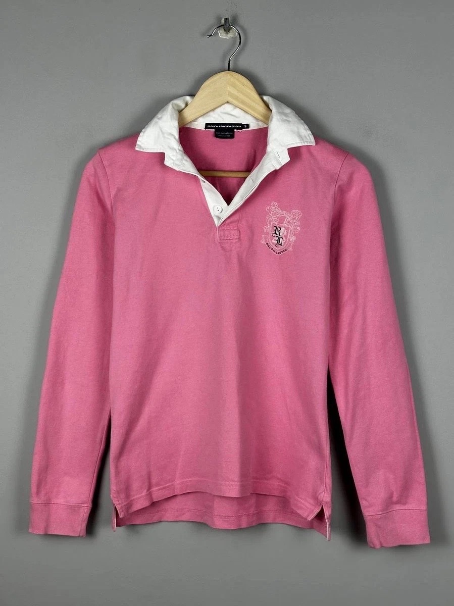 Authentic Ralph Lauren Sport pink long-sleeve rugby polo shirt