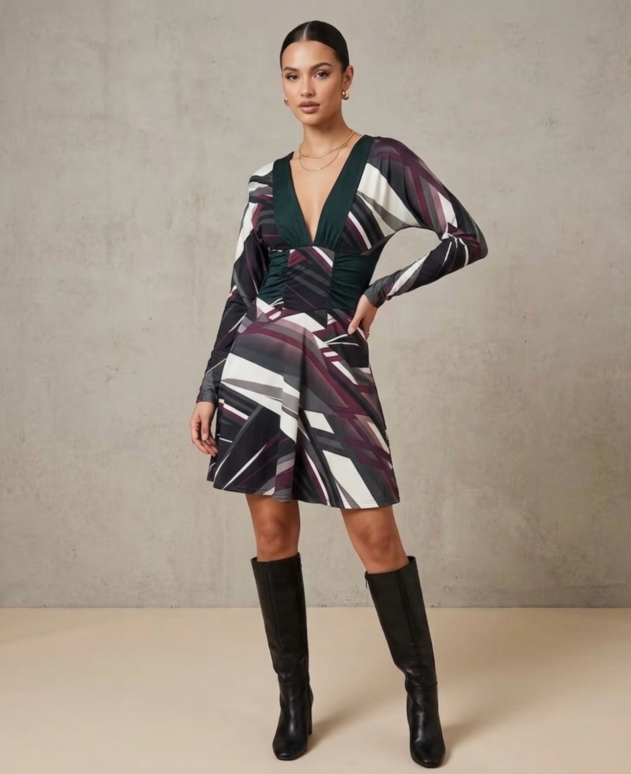 Abstract geometric mini dress