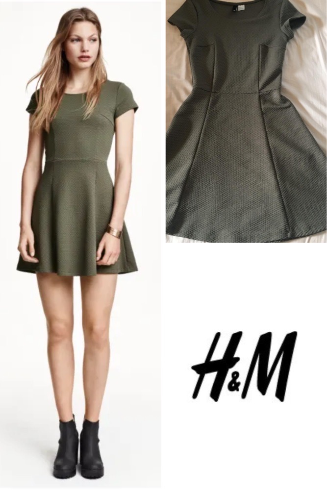 H&M olive green dress