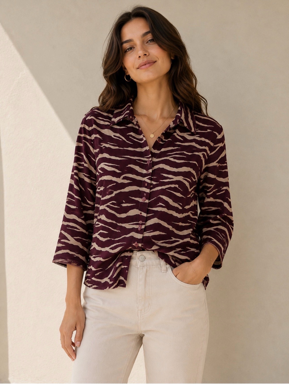 Cassis burgundy blouse