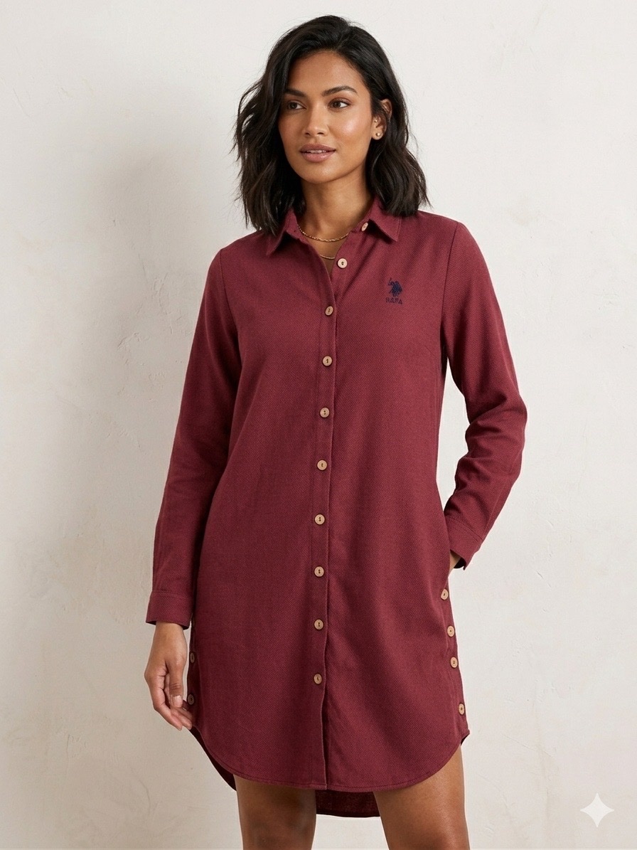 Robe-chemise longue à manches longues de la marque U.S polo assn