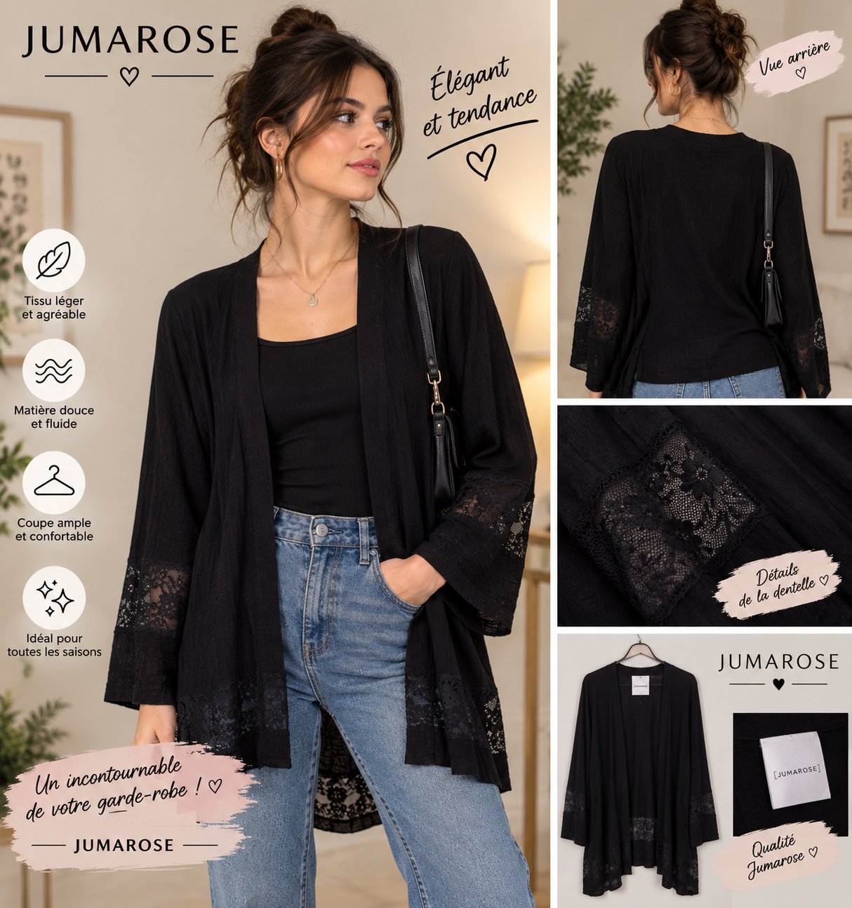 Kimono noir JUMAROSE 🖤