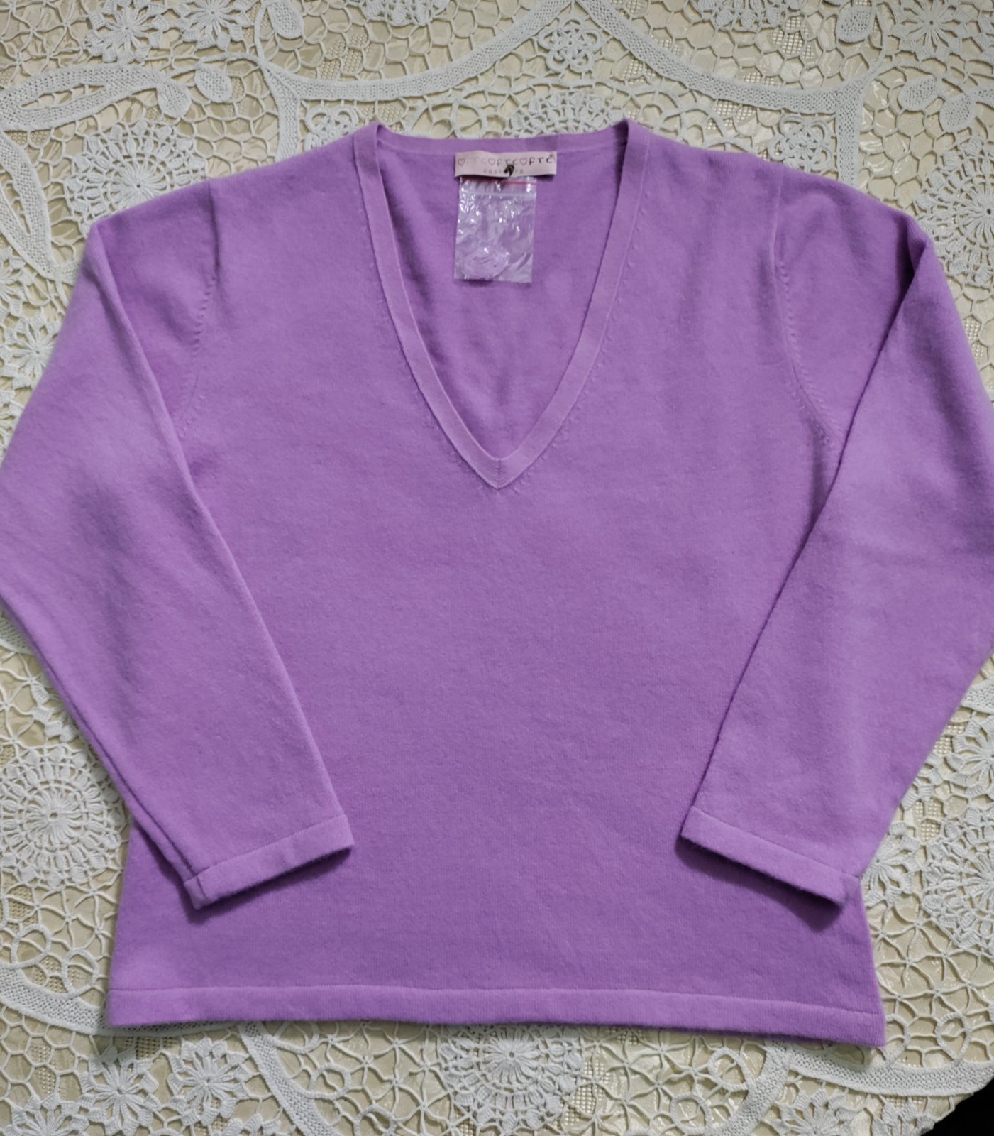 Pull Col V pour femme inporte 100% cachemire taille XL couleur fuxia 