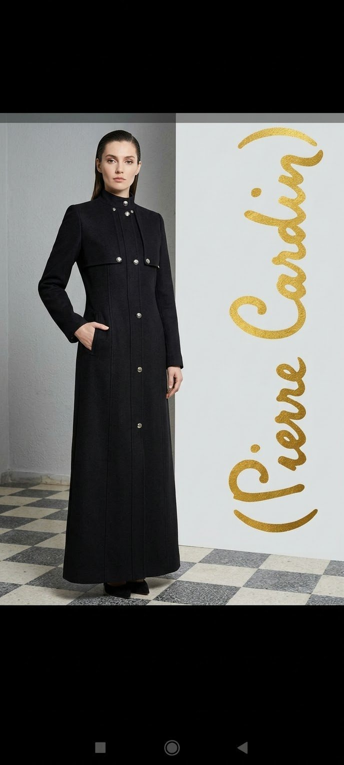 Manteau noir pierre Cardin long