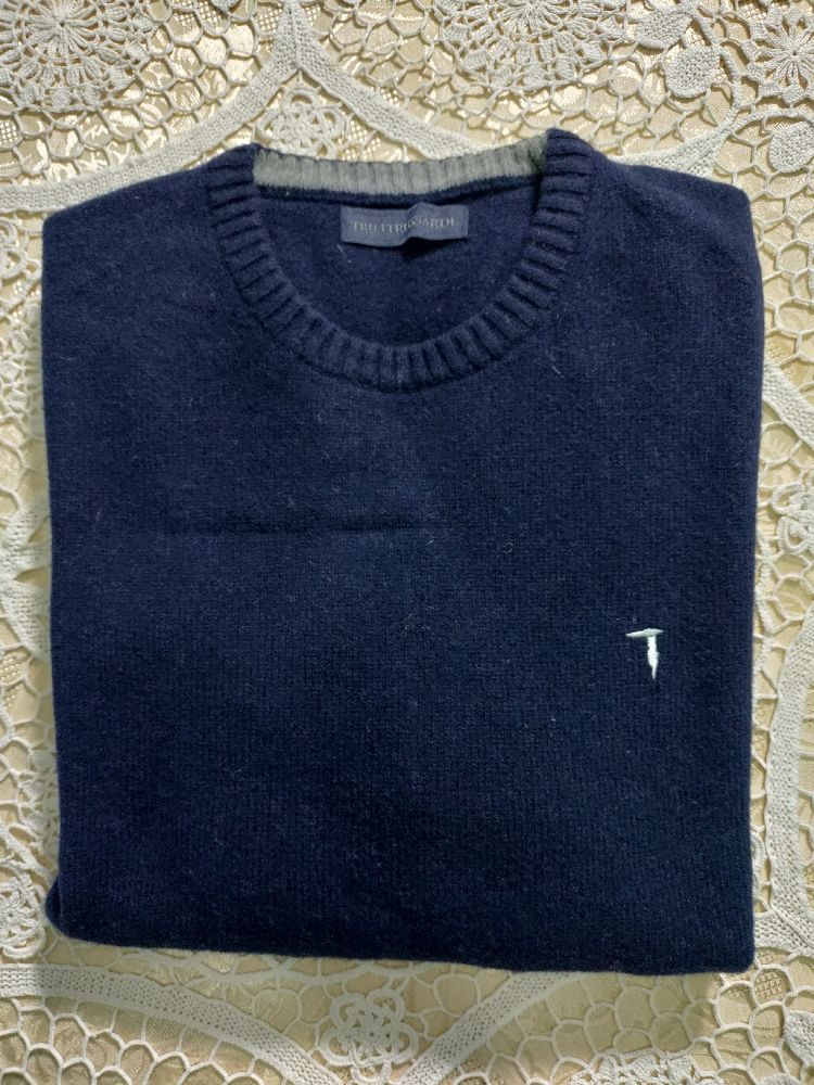 Pull col rond pour homme neuf emporte trussardi tailleXL80%Laine