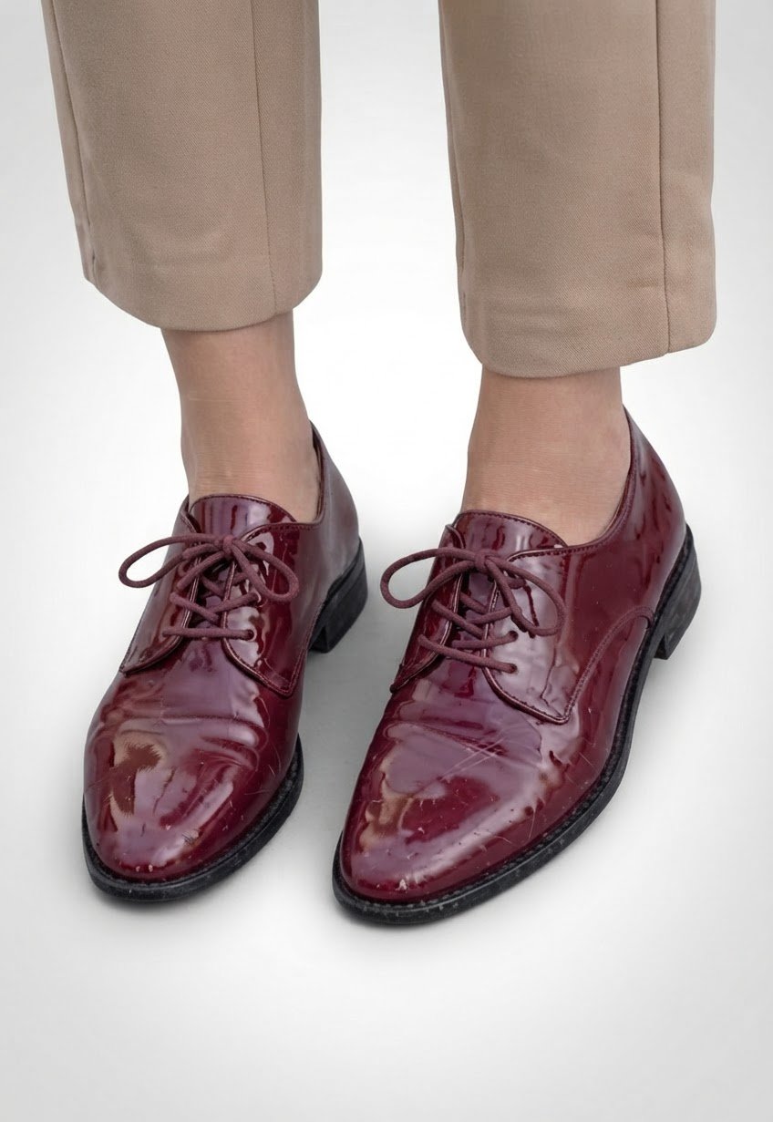 Chaussures richelieu vernies bordeaux