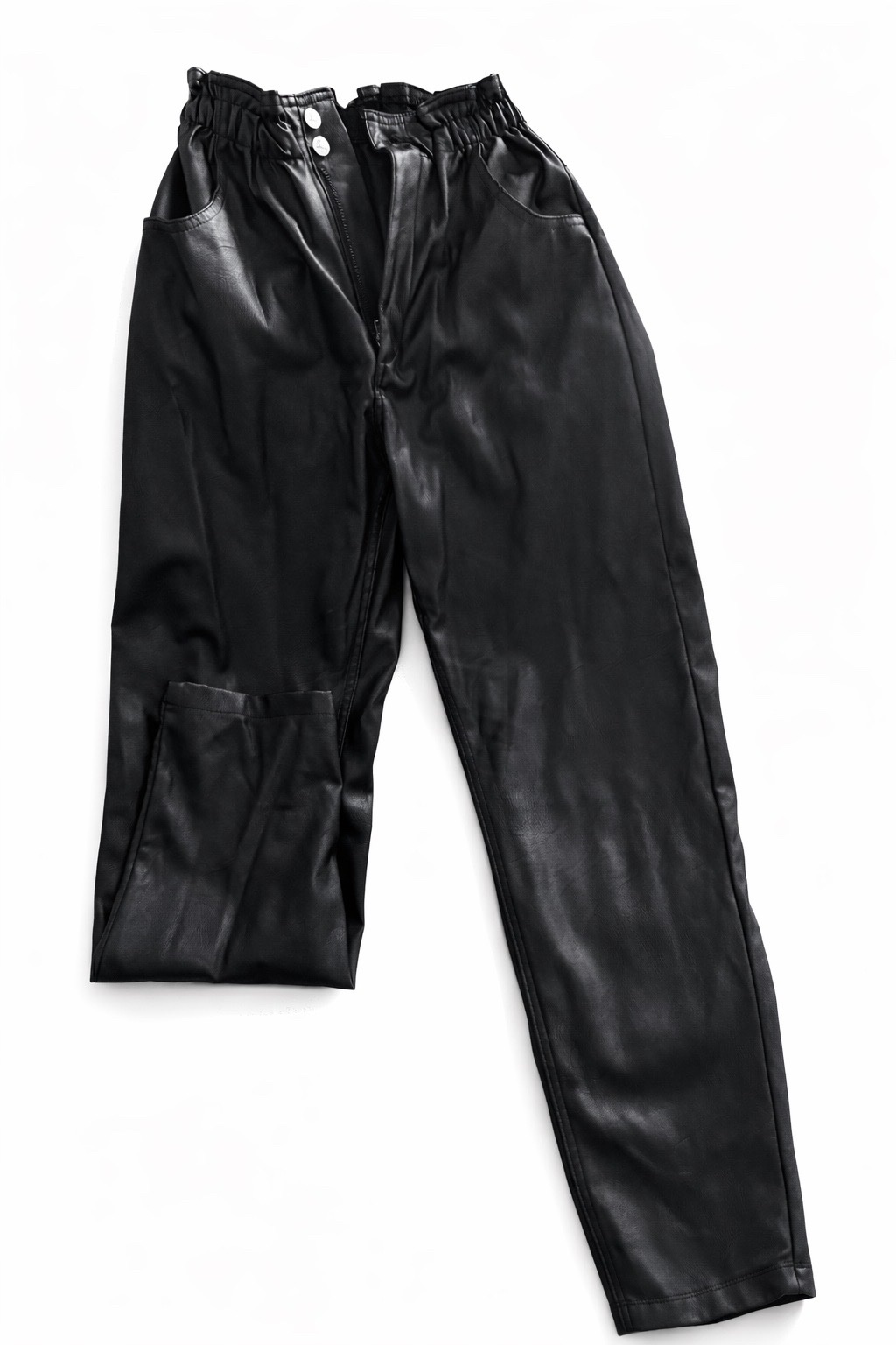 Pantallon simili cuir noir