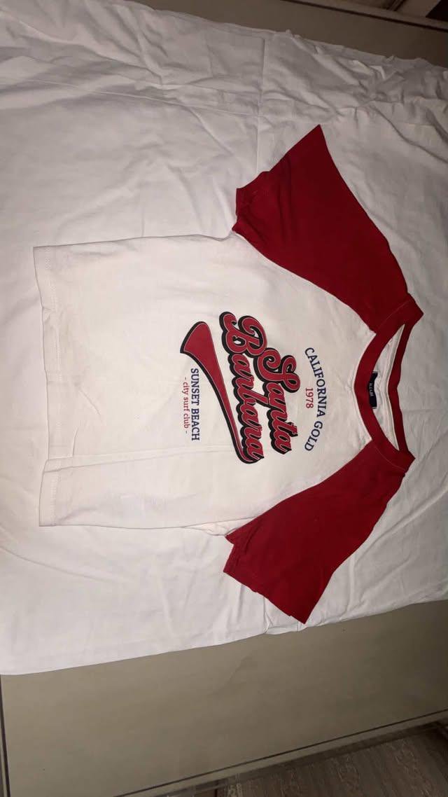 Top blanc et rouge kiabi