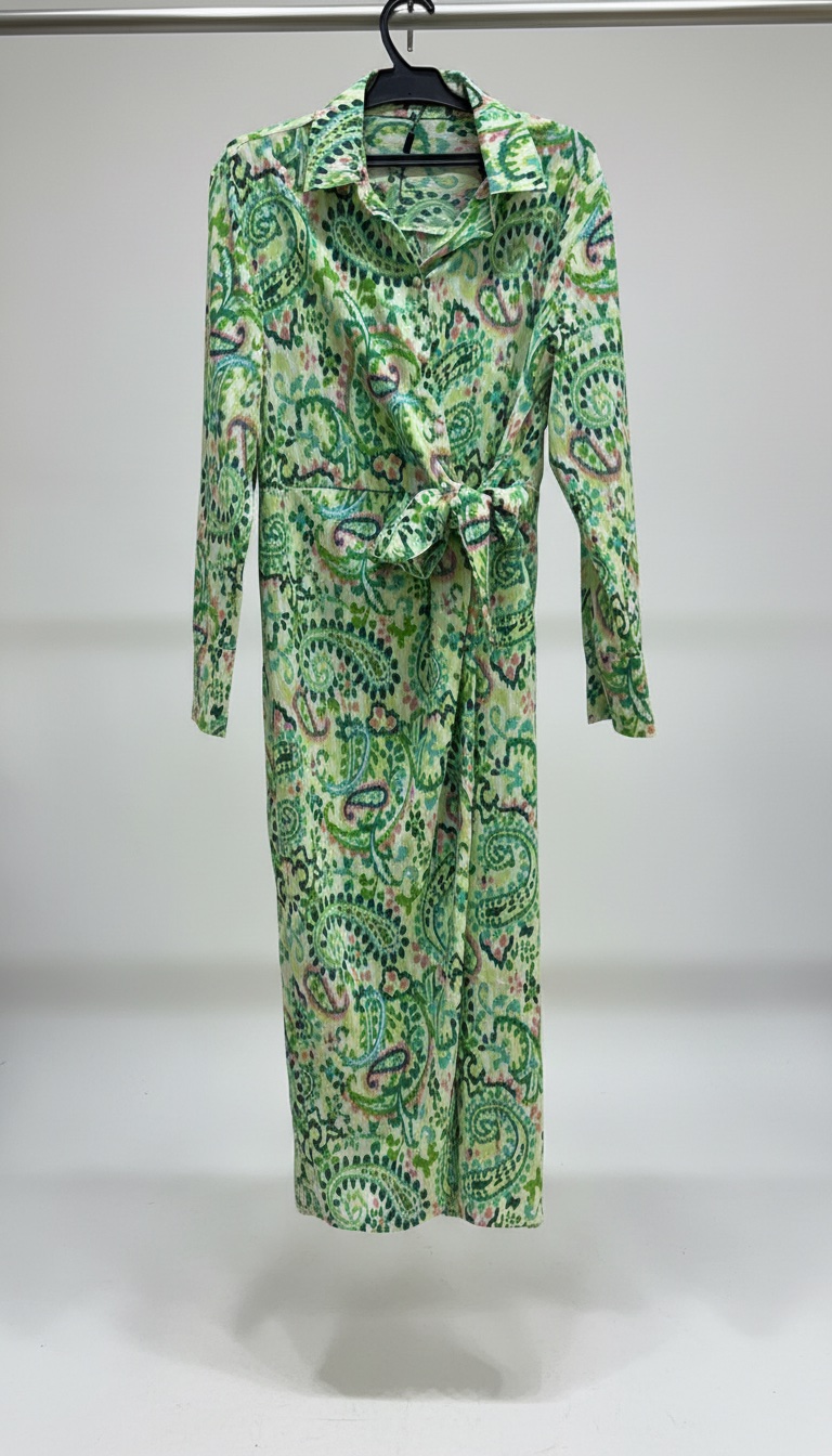Robe portefeuille à imprimé vert