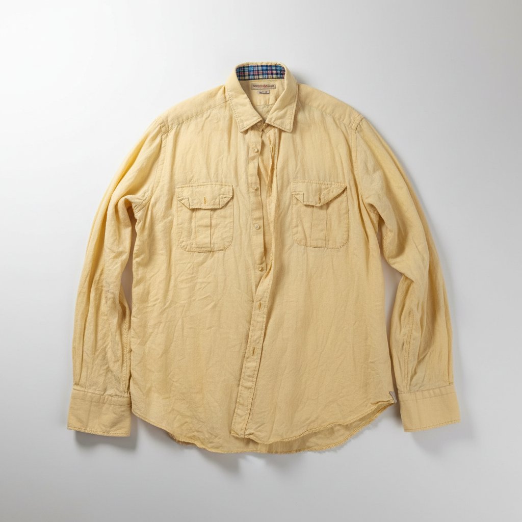Chemise en lin jaune