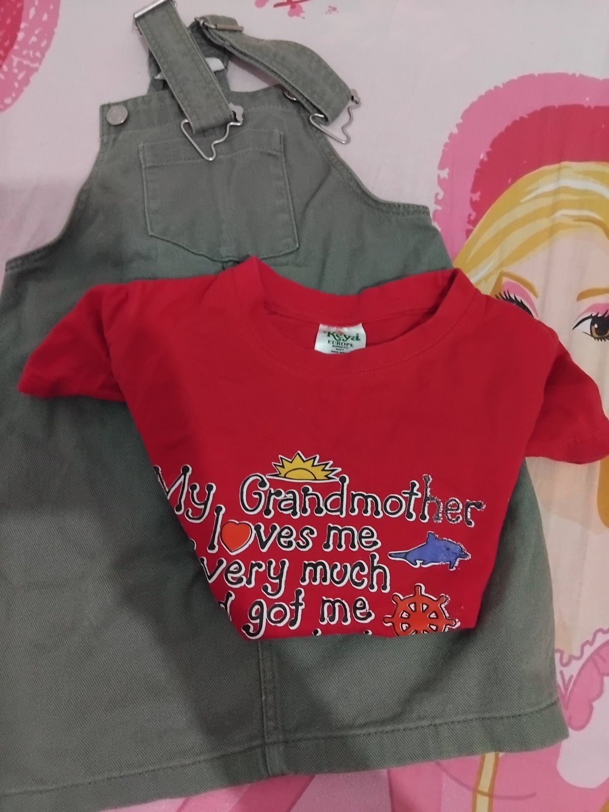 Salopet + t shirt fille 5/6 ans