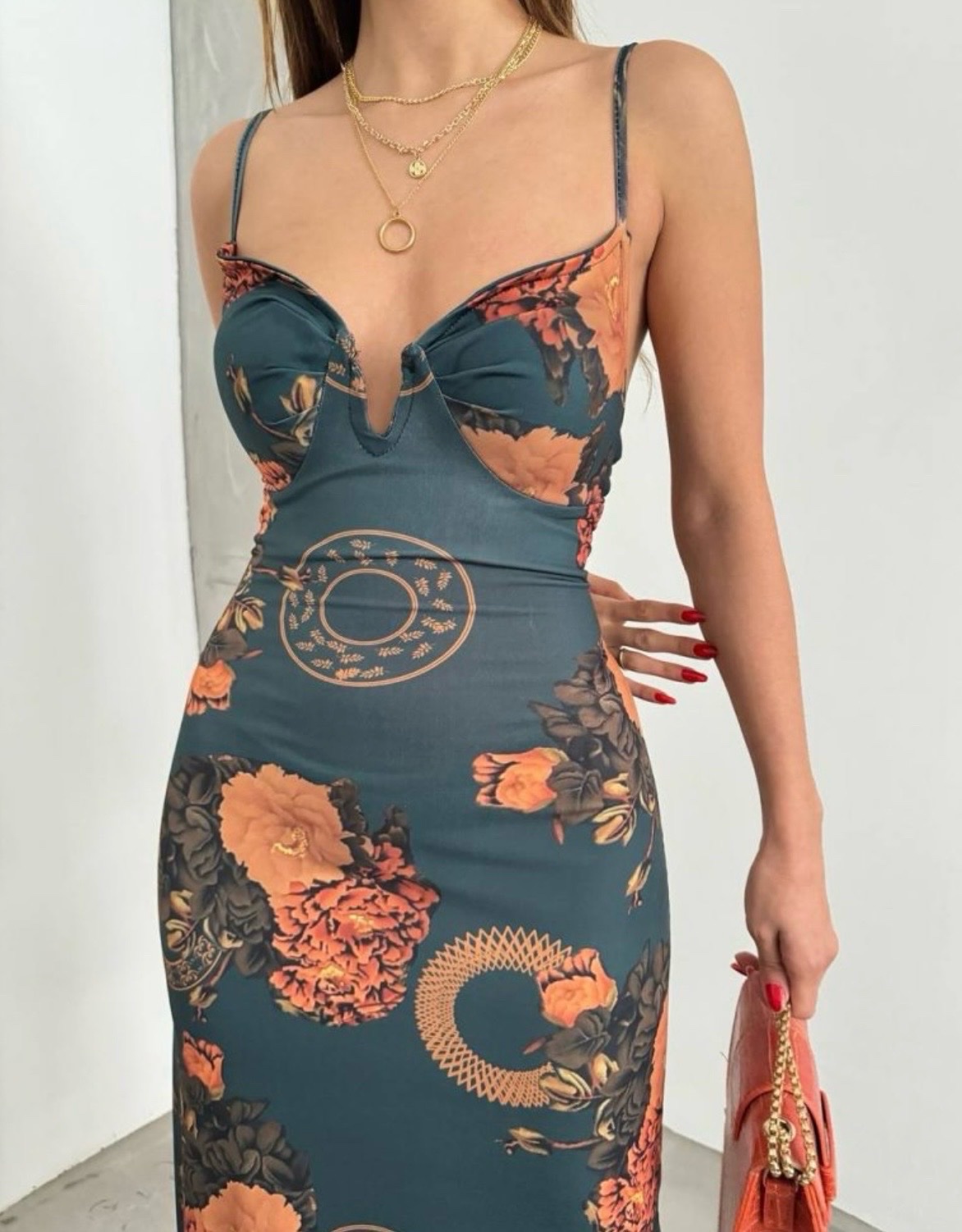 Robe Robe sans manches pour femme en jersey simple à motifs avec col à encoche