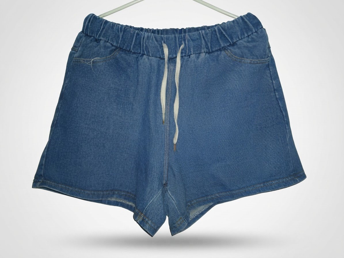 Short en jean bleu 