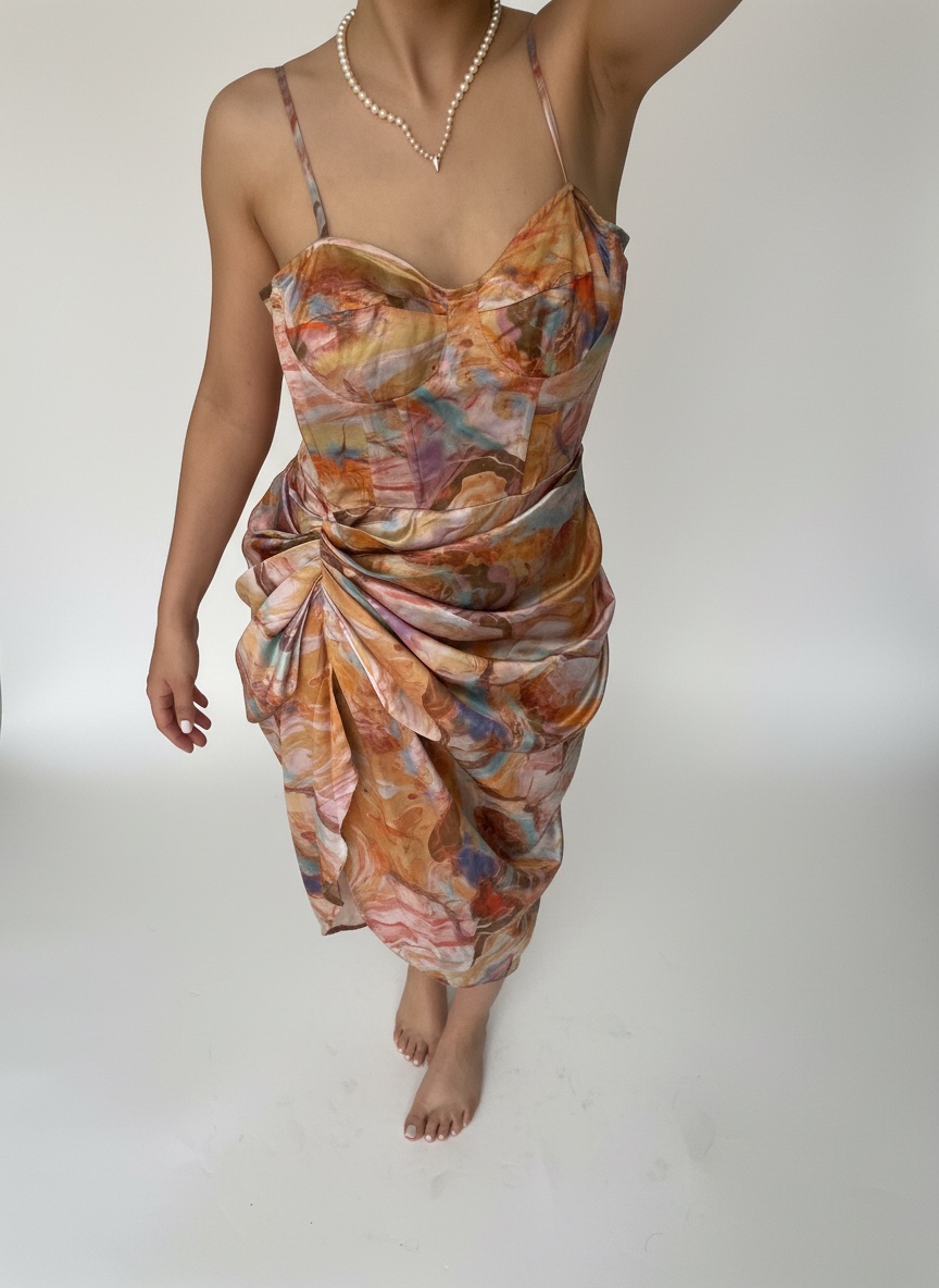 Robe Watercolor drapée