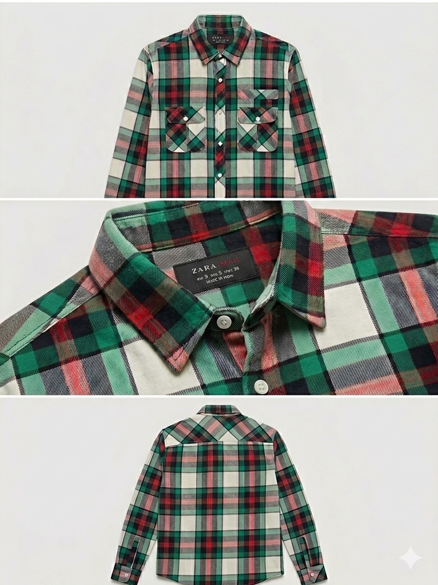 Surchemise / Chemise en flanelle à carreaux Zara Man – Taille S