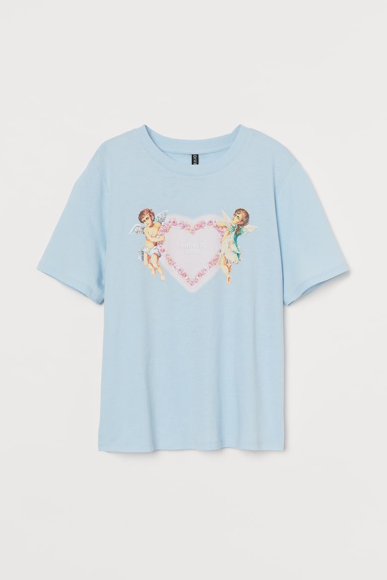 T shirt bleu pastel h&m tt neuf