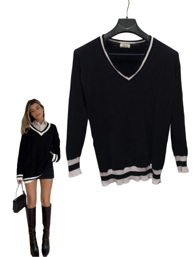 Pull over col v 100% COTON 
