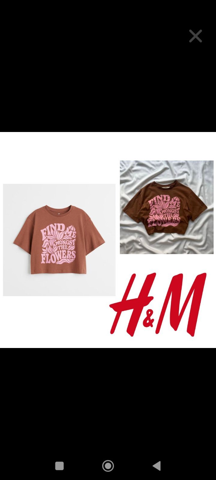 T shirt crop top marron