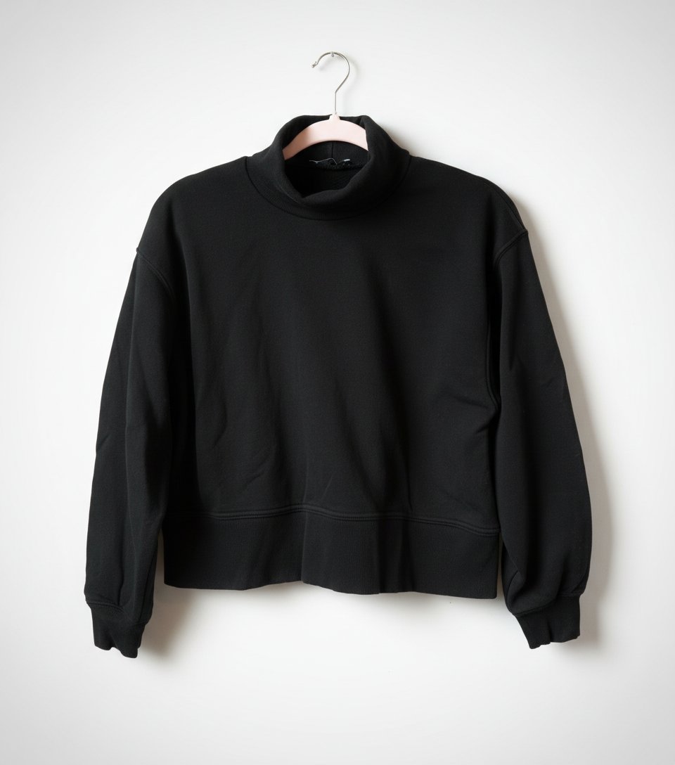 Pull over noir col montant zara