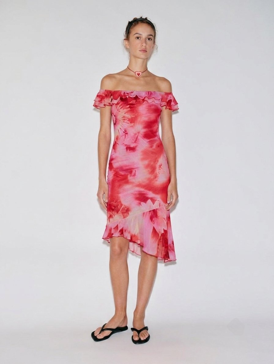 Robe col bateau midi 