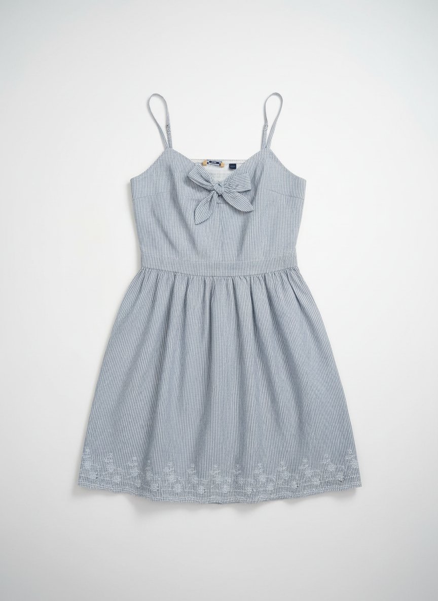 Robe 👗 bleu rayé avec papillon 