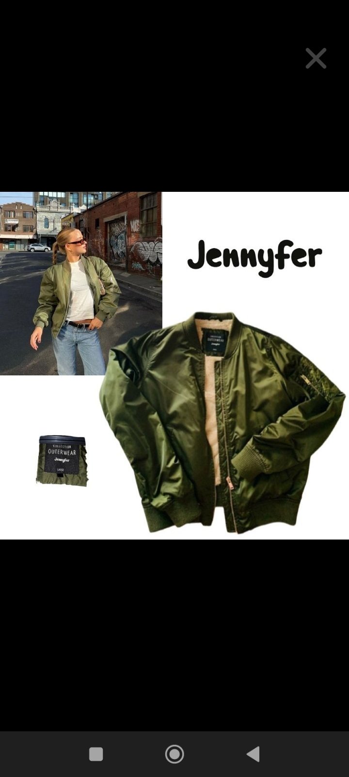 Jacket vert olive oversized 