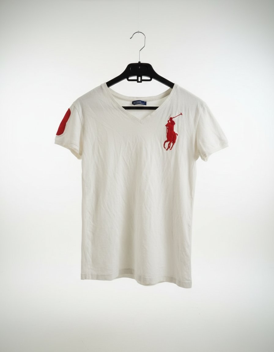 Pull polo col v blanc 