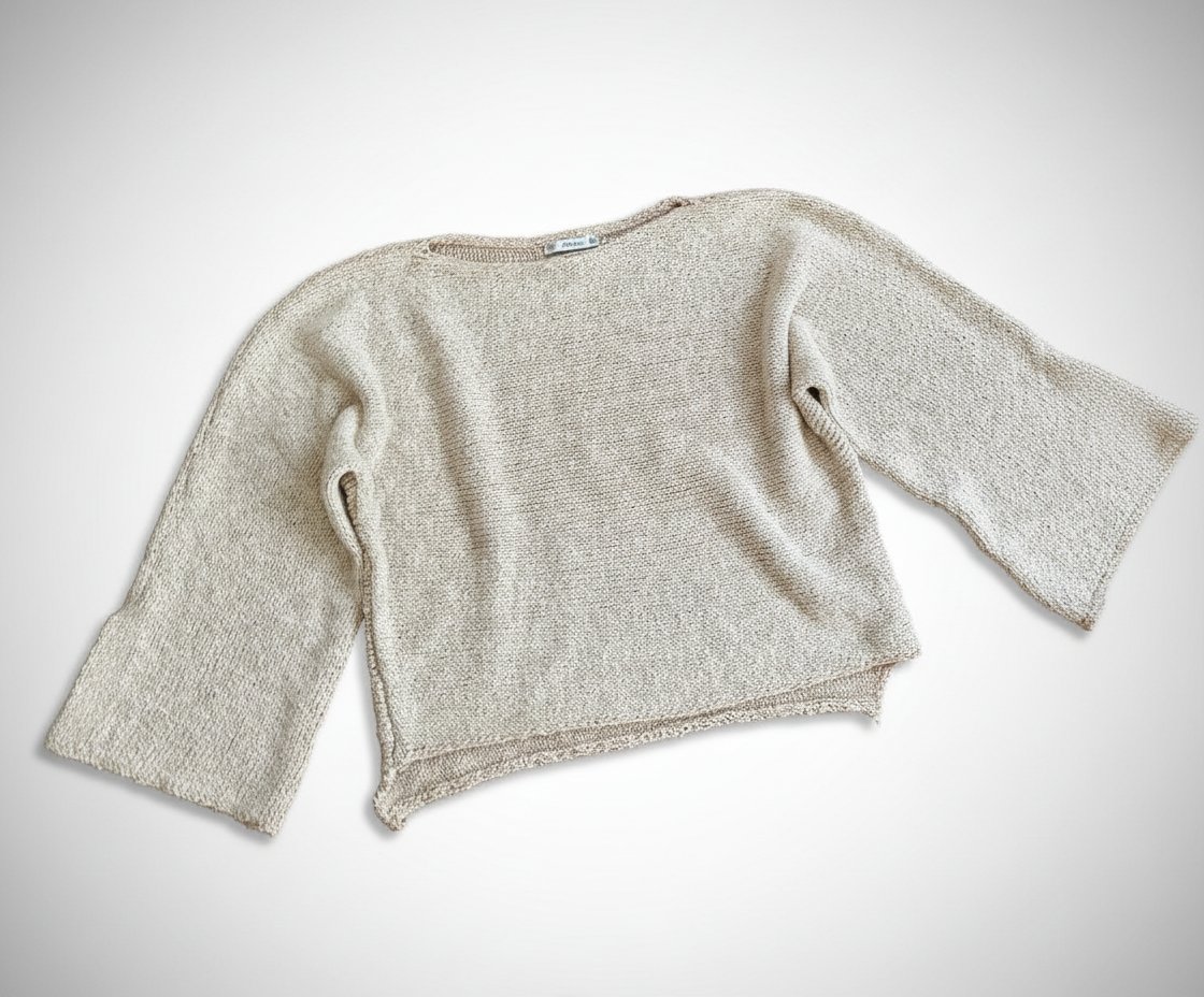 Pull en maille ZARA coton beige très bon état