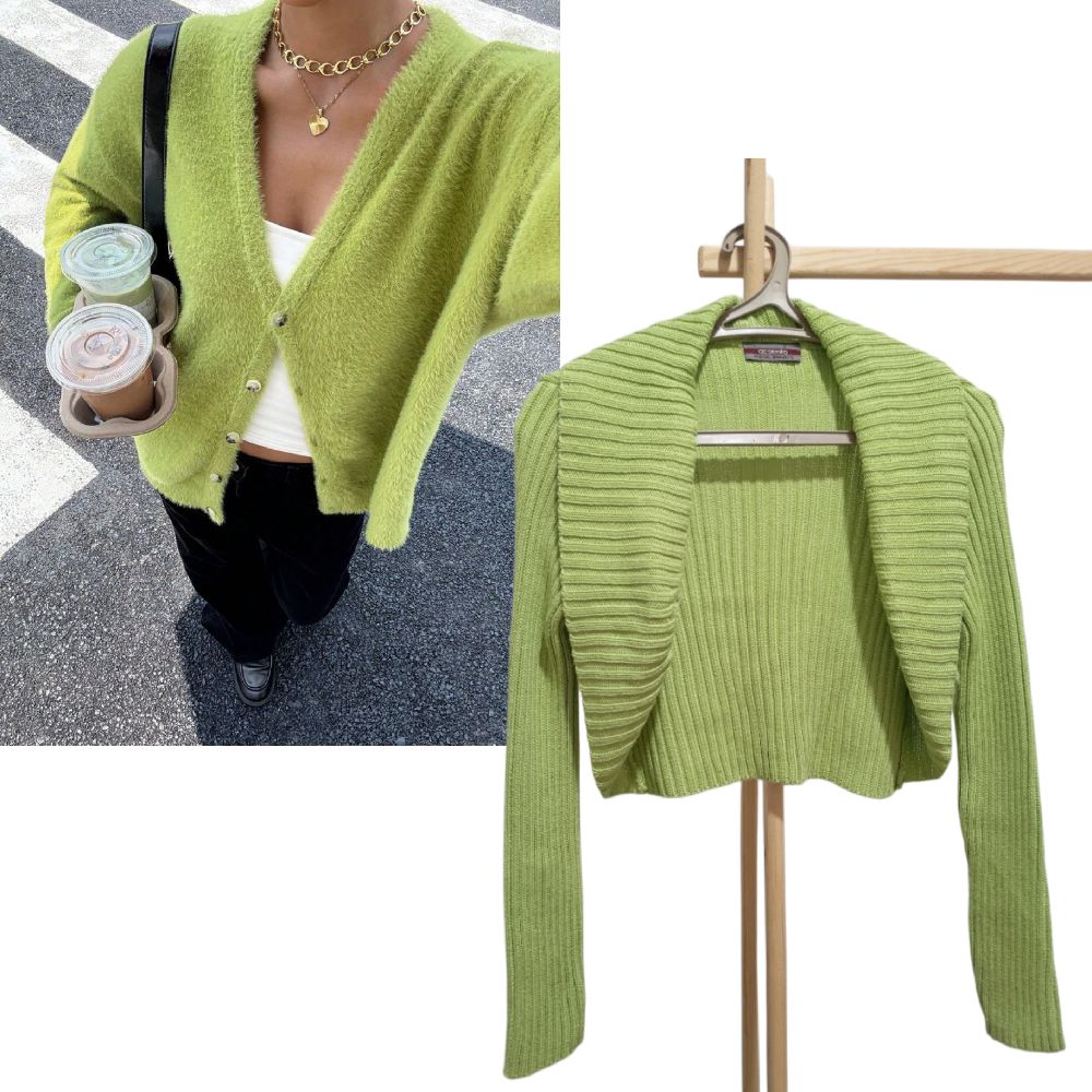 Beau cardigan vert