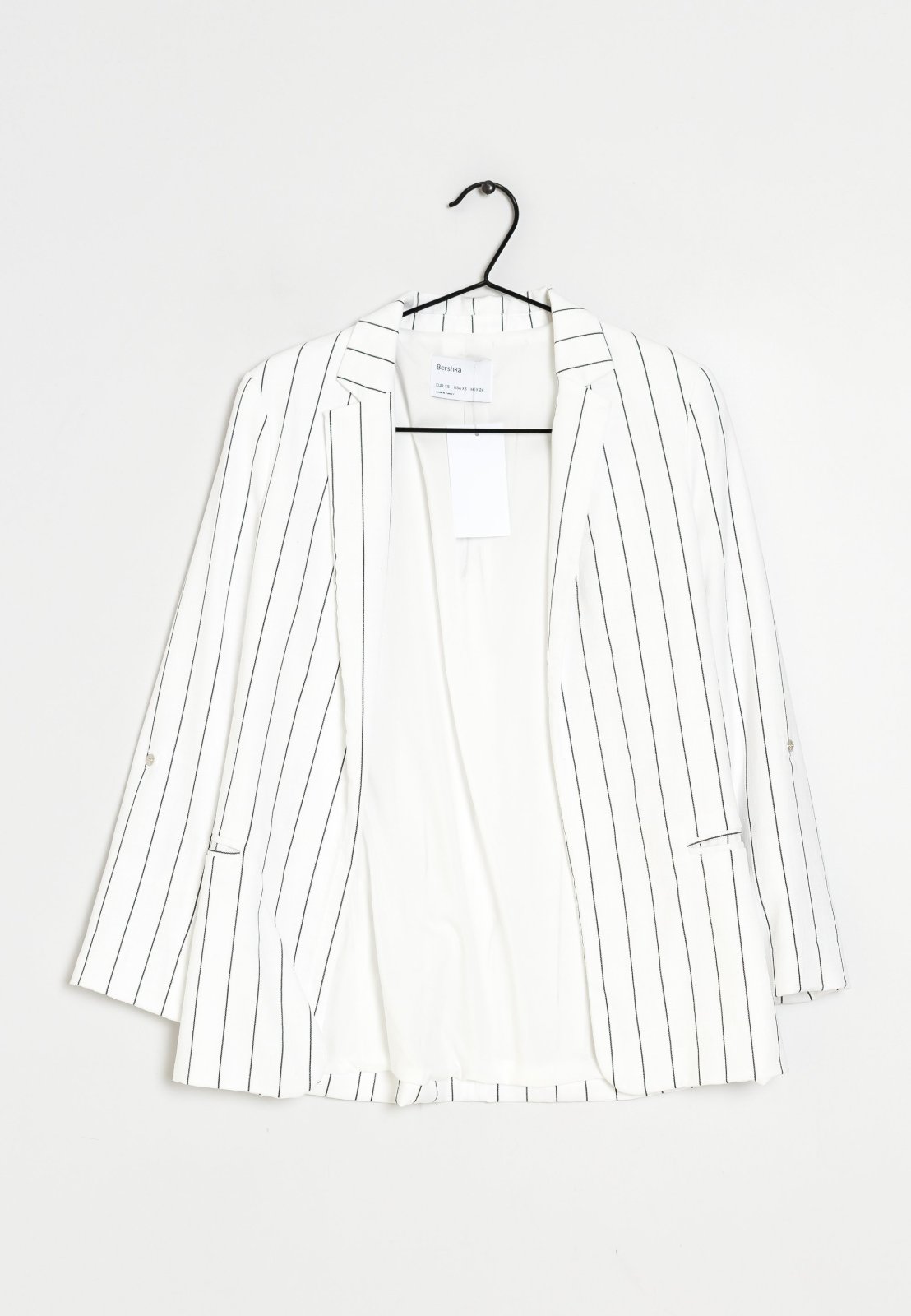 Blazer blanche rayé demi saison de la marque Bershka 