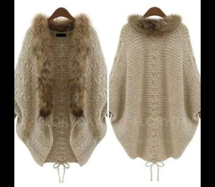 Gilet oversize avec col en fausse fourrure