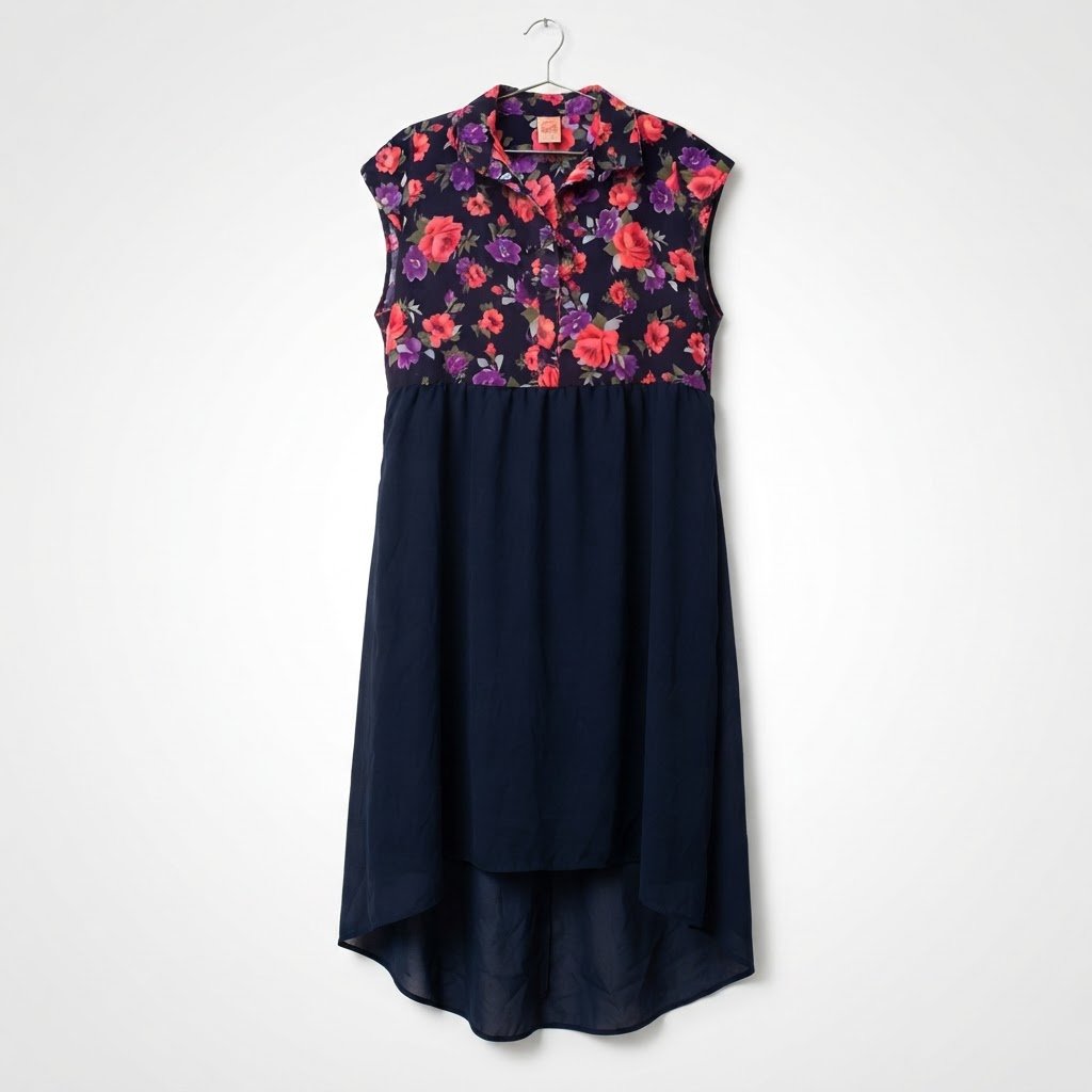 Robe bleue mariée marine fleurie 