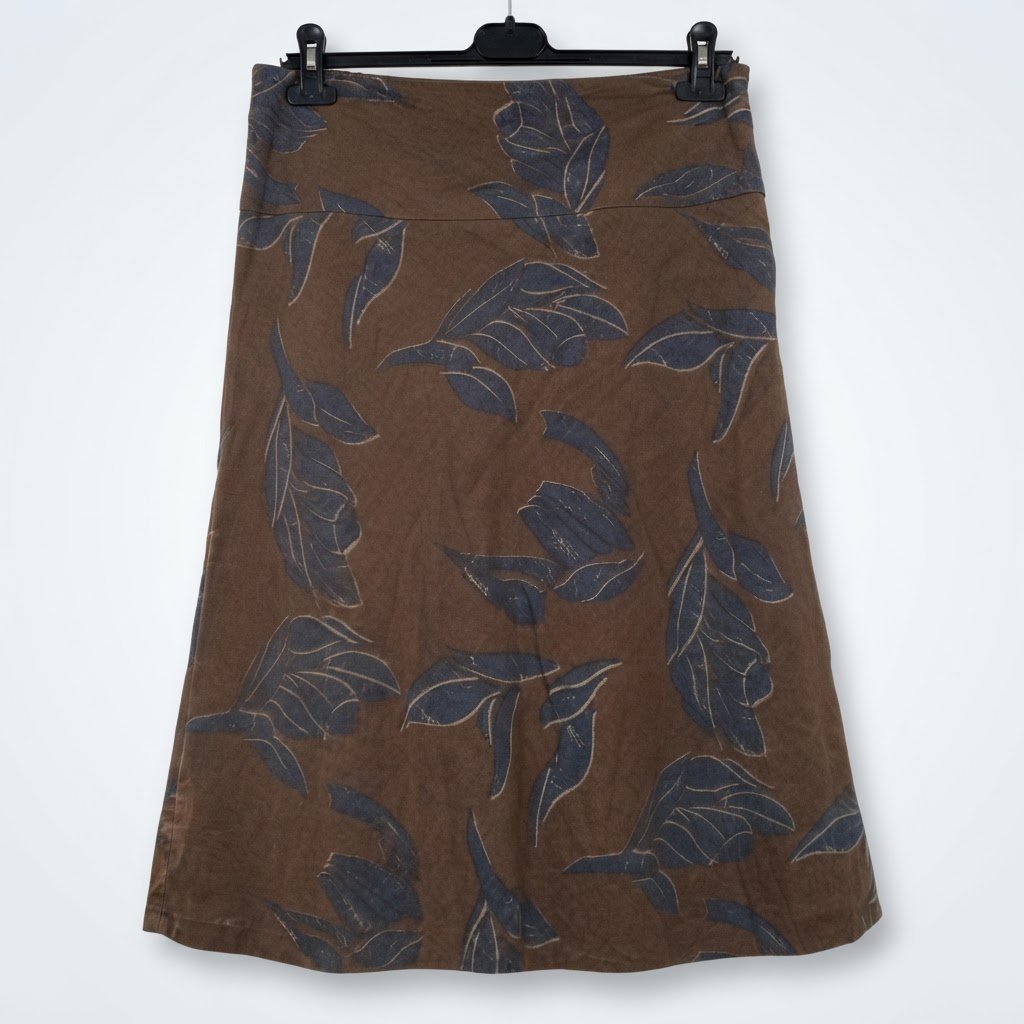 Jupe marron et bleu kamraya evasee taille 38 et 40