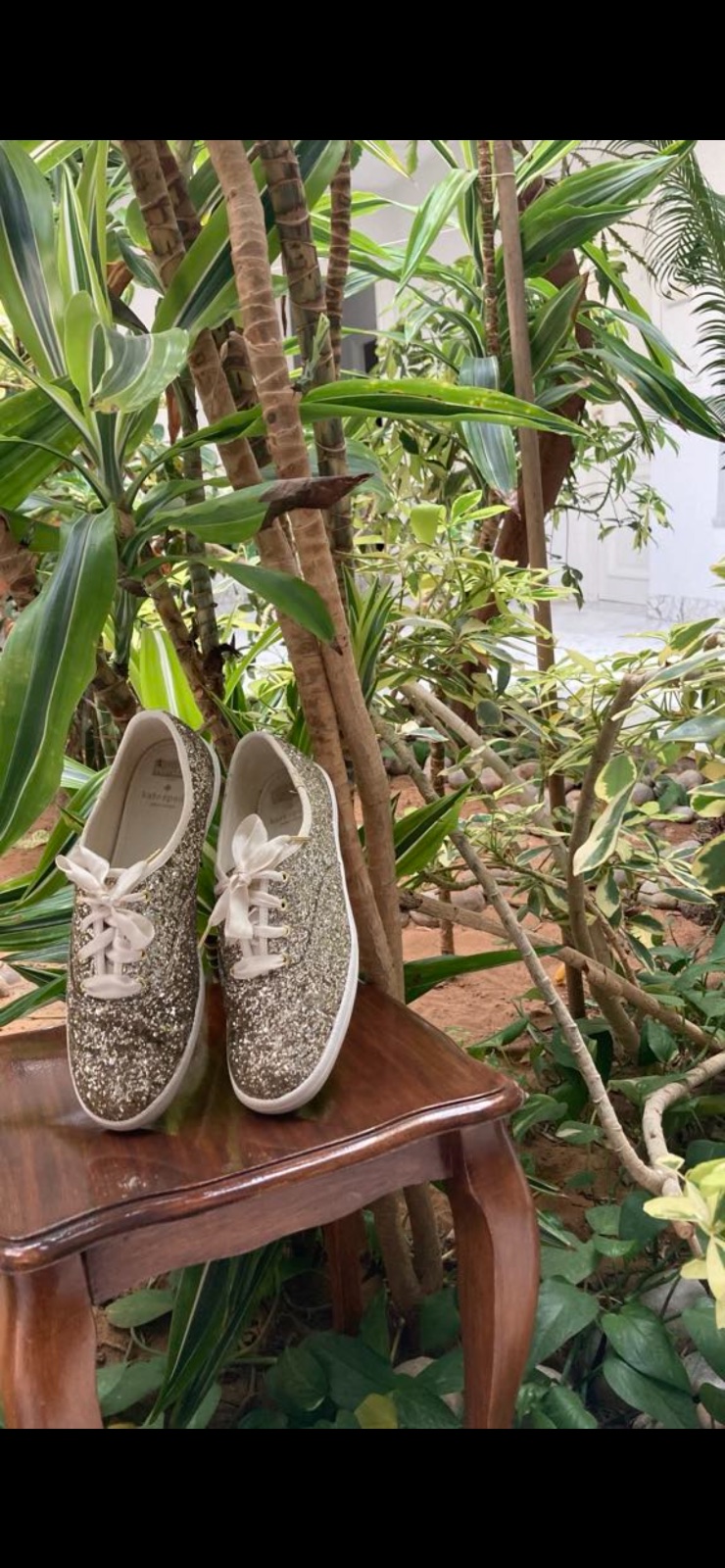 Espadrilles en doré pailleté