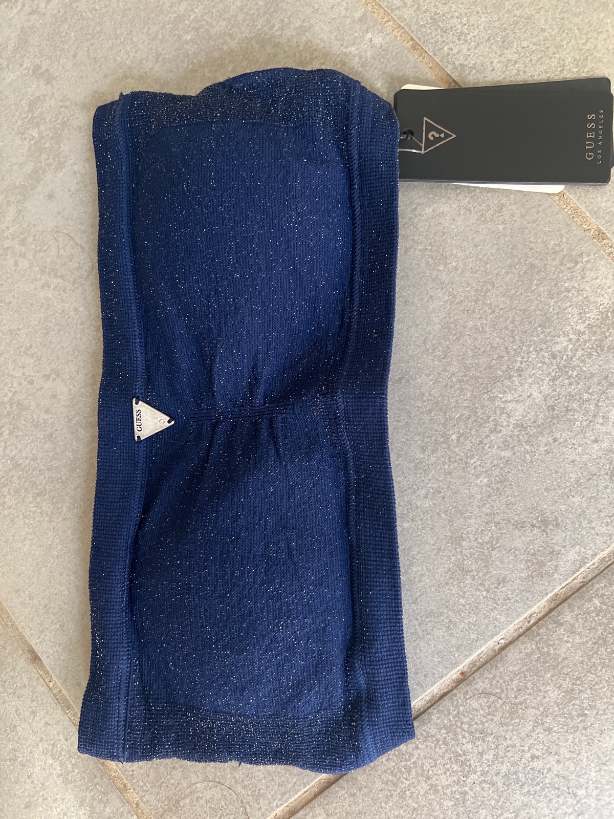 Bustier en bleu pailleté