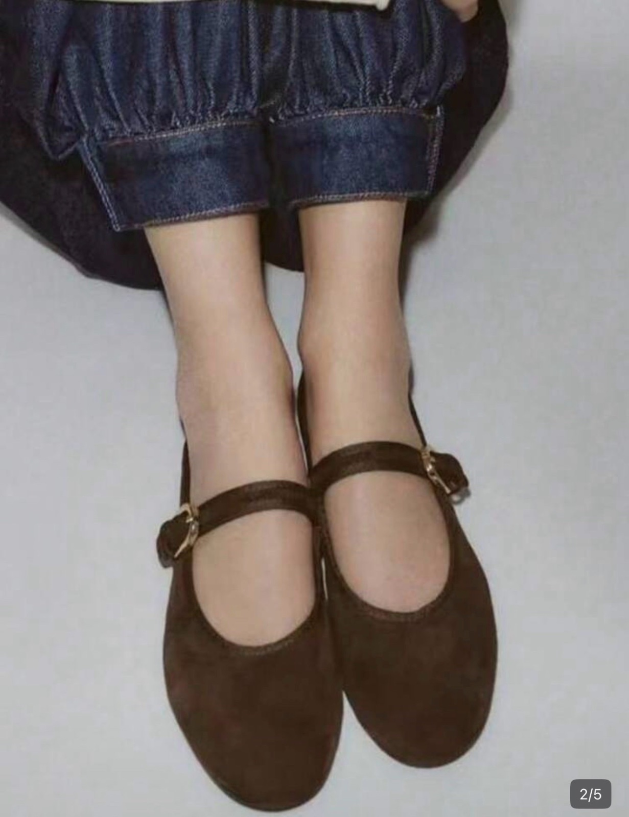 Ballerine femmes  daim , marron 