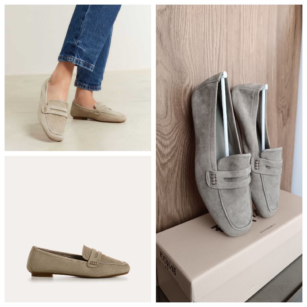 Mocassins en daim couleur cactus – pointure 38, neufs