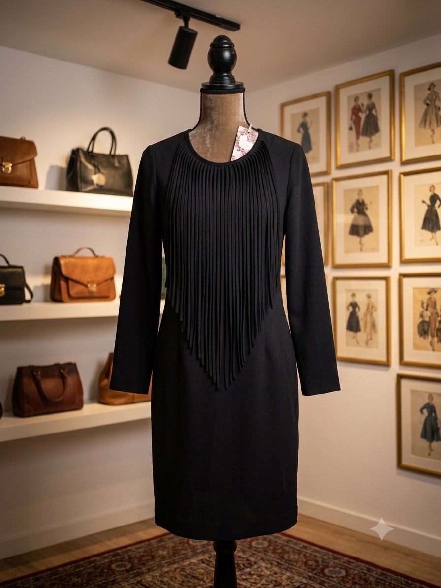 Robe noir avec frange