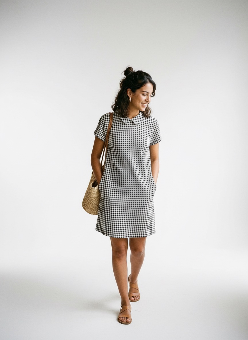 Robe courte noir et blanc