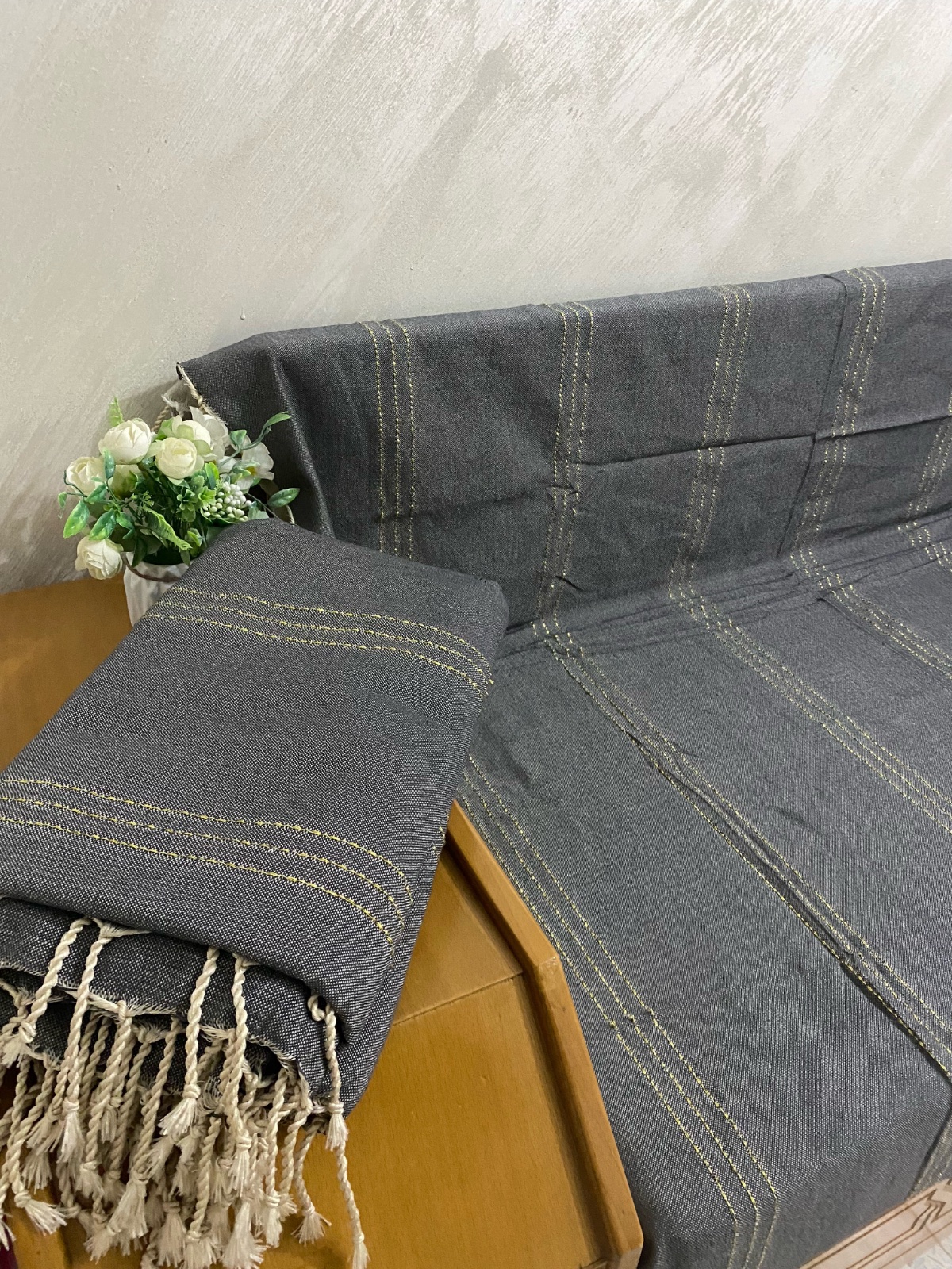 3 jetes 3M/2M gris foncé (avec fils lurex doré)
