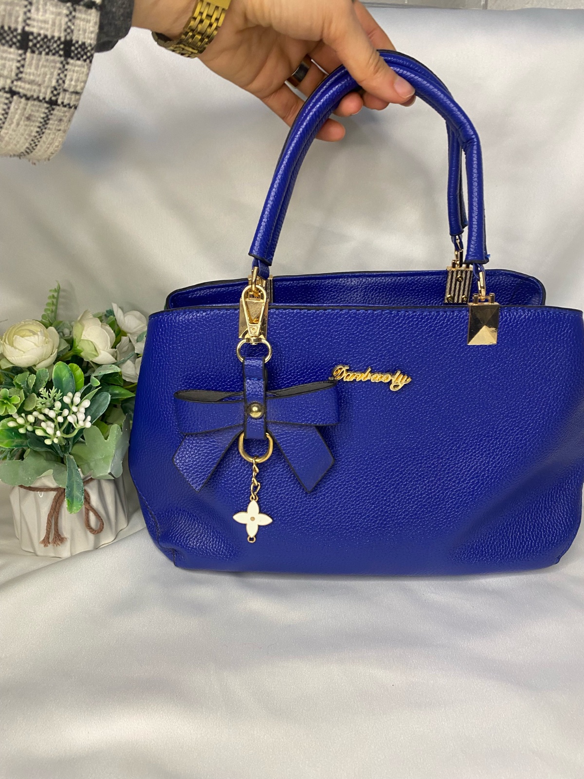 Sac à main 👜 bleu avec broche importé 🇫🇷
