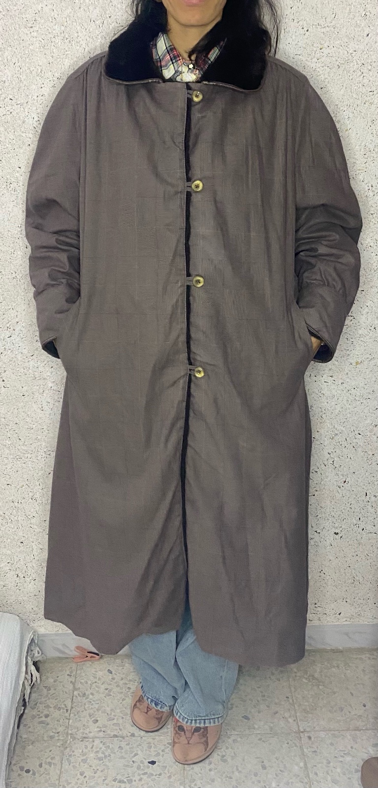 Manteau marron avec forrure  importé🇩🇪