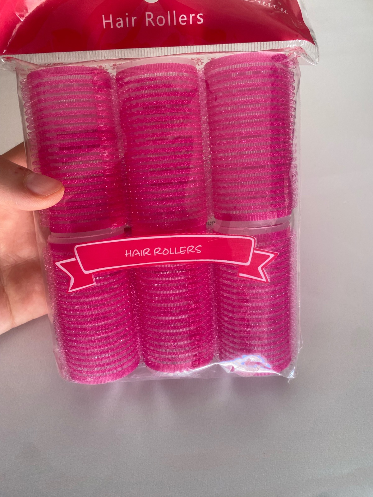 Clips+Hair rollers (6 rollers) rose