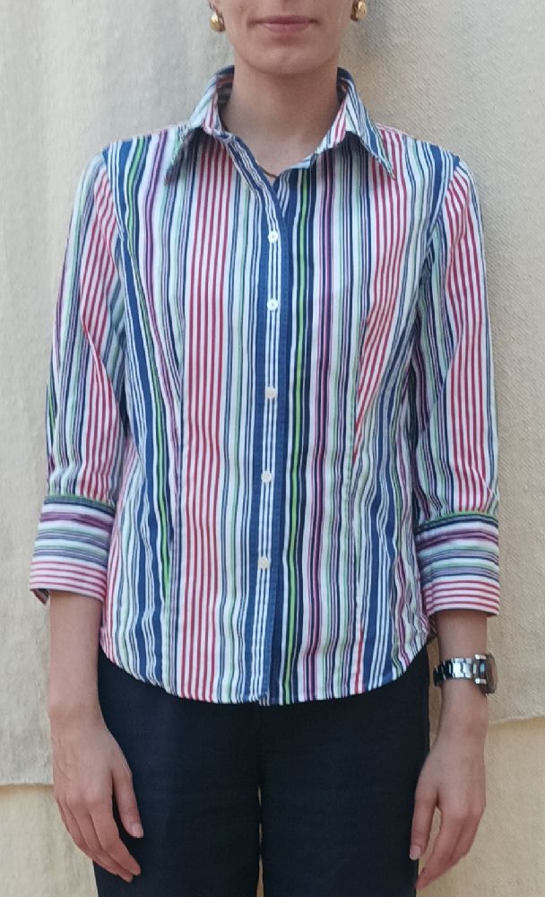 Chemise  femme rayée 3/4  avec des couleurs 