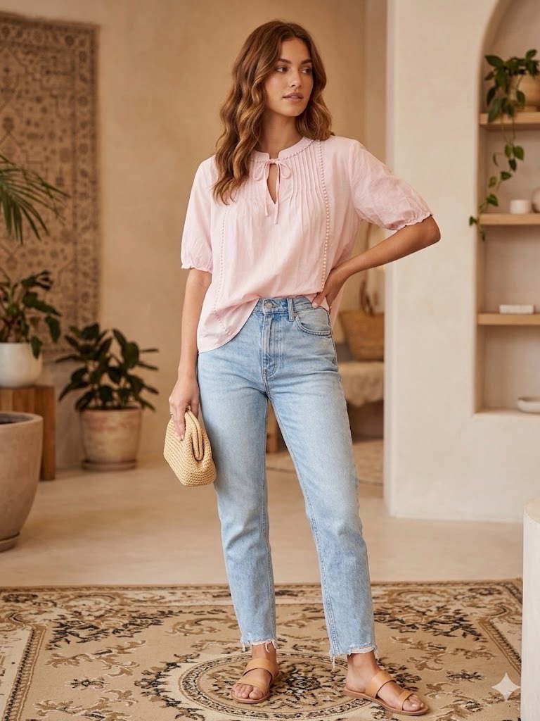 Blouse rose clair M/S