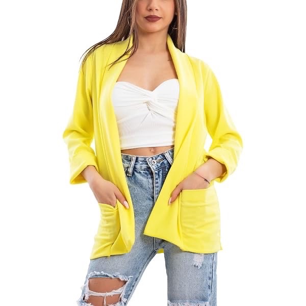 Veste  ouverte jaune vif 💛