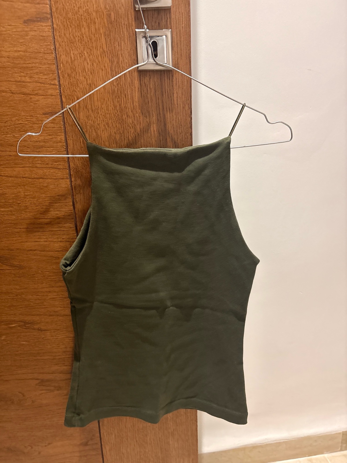 Top zara vert moulant
