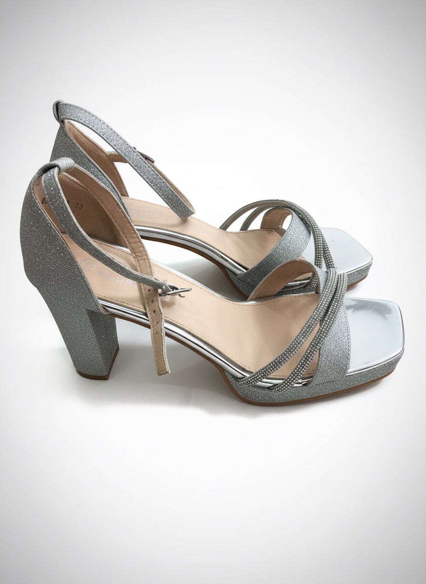 Belle paire d'escarpins en argent